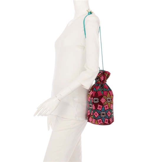 CLOUDYコラボ ドレスアップ 巾着バッグ CDP-235015(ライトワイン