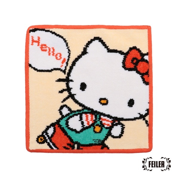 Hello Kittyコラボ レトロハローキティ ハンカチ 取扱店舗限定 オレンジ Feiler フェイラー公式オンラインショップ Feiler